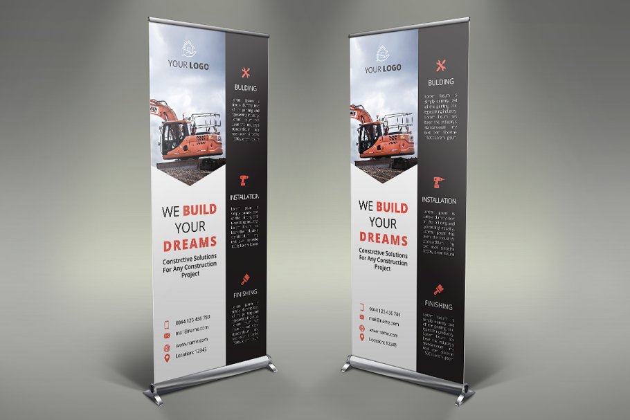 Roll-up Stand Heavy Based Double-Sided | Al Fajr & Printing