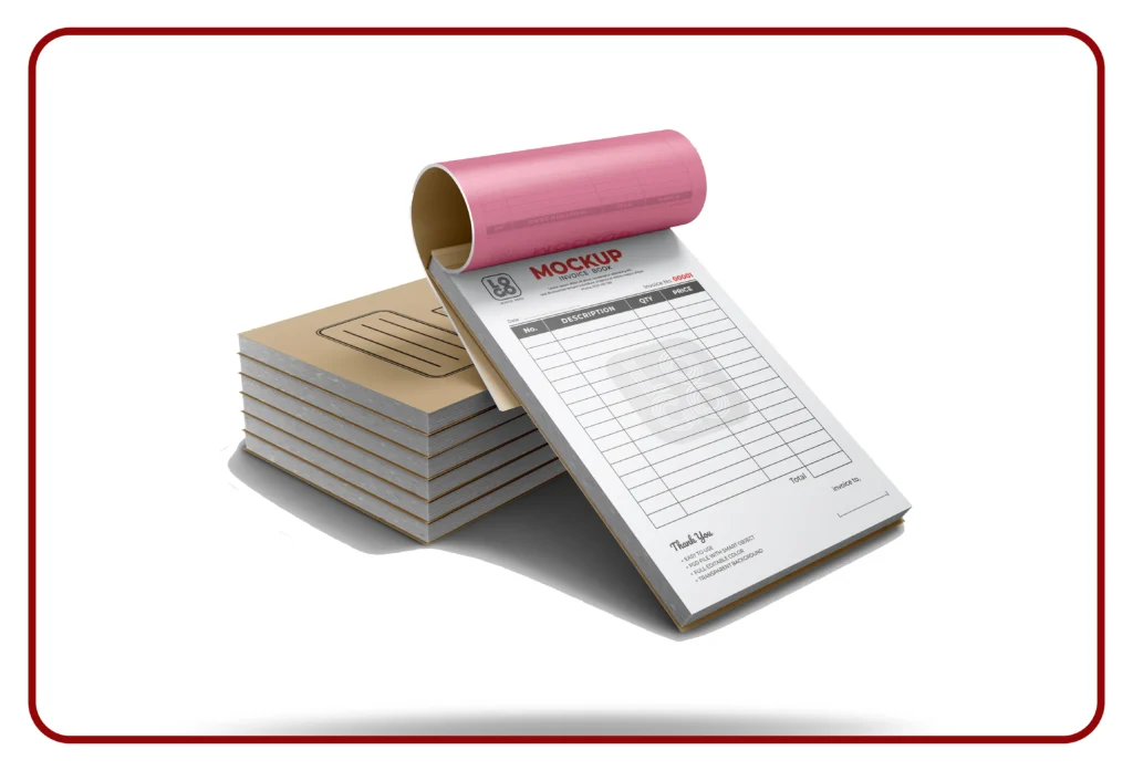 Invoices and voucher books printed by a printing company in Muhaisnah