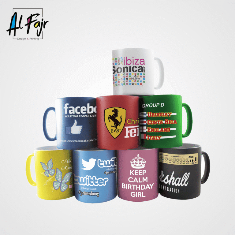 Customized mugs with personalized logo printing in Dubai